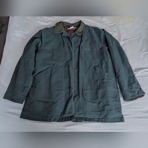 Vintage LL Bean men's hunting barn canvas cotton jacket flannel liner, size L